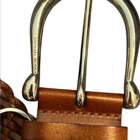 NWOT Michael Kors leather beaded belt - Picture 4 of 6